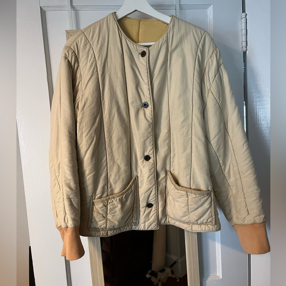 Vintage Quilted Women's Jacket in Yellow S/M